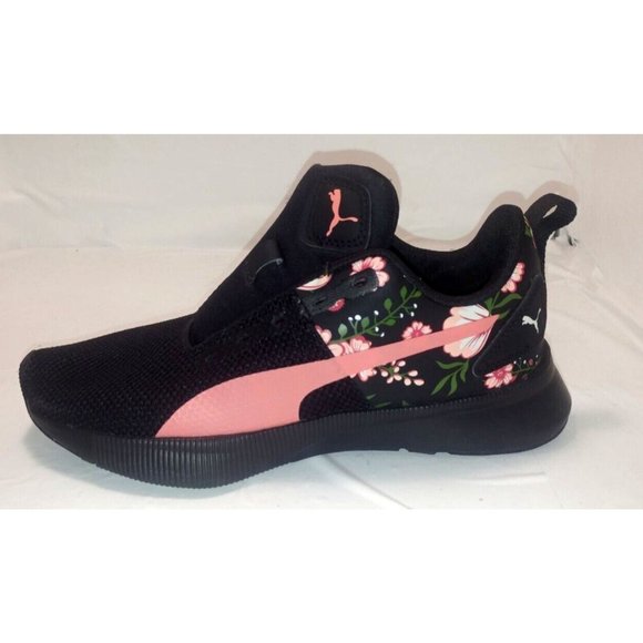 Puma 195390-01 Black And Pink Floral Pattern Sz 5C No Laces - Picture 2 of 11